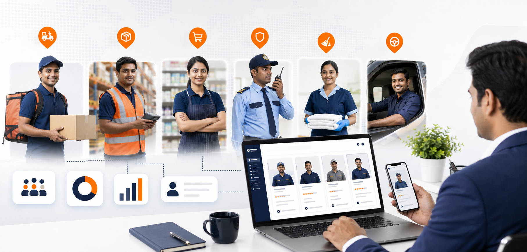 Worktel India employer dashboard and blue collar workforce hiring